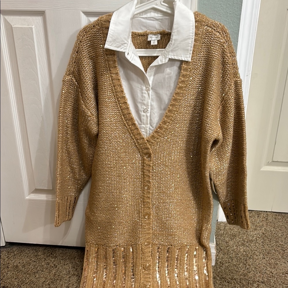 Anthropologie Maeve Gold Dress